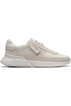 Clarks Skor, Herr, 44 EU, Läder, Vita Fritidssneakers för Män