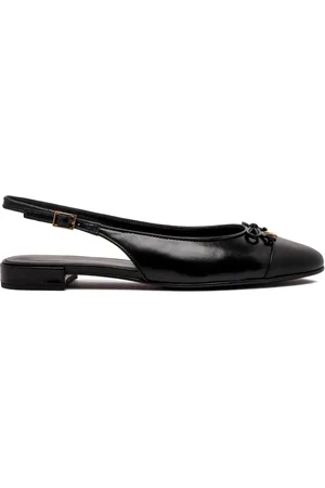 Tory Burch Skor, Dam, 40 EU, Läder, Svarta ballerinaskor med ankelrem