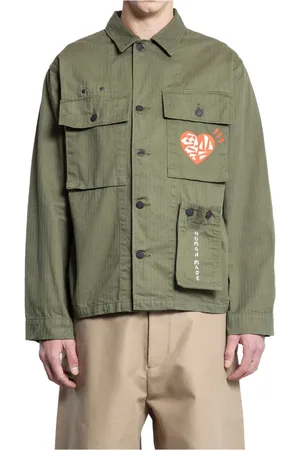 HUMAN MADE Jacka, Herr, L, Bomull, Militärskjorta med grafiska logotyper