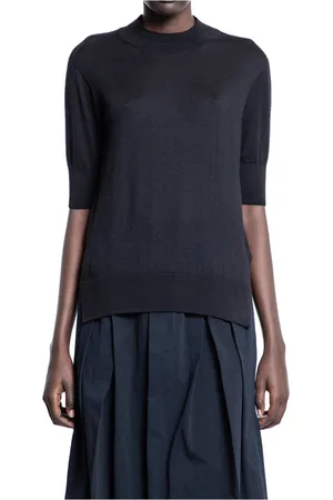 Jil Sander Stickade tröjor & koftor, Dam, XS, Svart Cashmere Silk Stickad Tröja