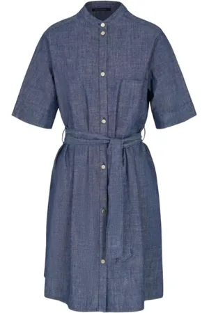 Armani Exchange Klänning, Dam, M, Denim, Blå Denim Skjortklänning Casual Elegans