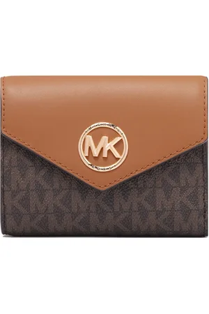Michael Kors Accessoarer, Dam, ONE Size, Monogram Carmen Plånbok, Brun och Ljusbrun
