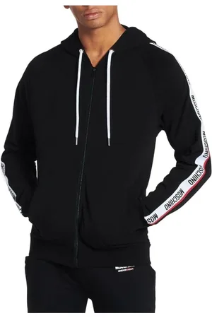 Moschino Sweatshirts & Hoodies, Herr, S, Bomull, Underbear Full Zip Bomull Huvtröja Svart