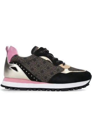Liu Jo Skor, Dam, 36 EU, Läder, Monogramtryck Läder Sneakers Svart/Brun