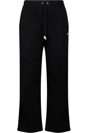 OFF-WHITE Byxor, Herr, L, Bomull, Svarta Bomullsdragskojor Raka Ben
