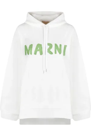 Marni Sweatshirts & Hoodies, Dam, M, Bomull, Bomullshoodie med logotyptryck