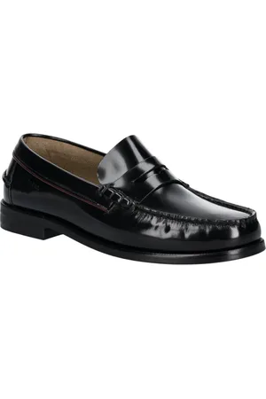 Tommy Hilfiger Skor, Herr, 43 EU, Läder, Svarta läderloafers med logotyp