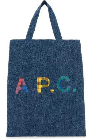 A.P.C. Väska, Dam, ONE Size, Indigo Blå Shoppingväska med Logotyp