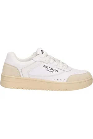 Roberto Cavalli Skor, Herr, 44 EU, Läder, Vita lädersneakers Vår/Sommar 2025