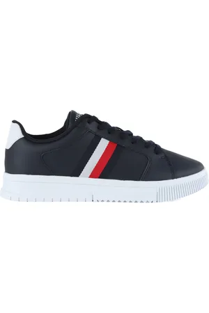 Tommy Hilfiger Skor, Herr, 42 EU, Läder, Läder Sneakers med Kontrast Sula