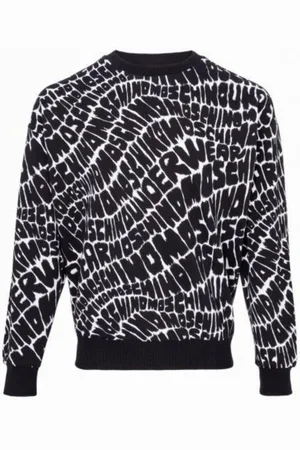 Moschino Sweatshirts & Hoodies, Herr, S, Bomull, Svart Bomull Långärmad Skjorta