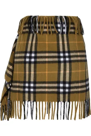 Burberry Kjol, Dam, M, Dekorativ Spänne Rutig Kjol