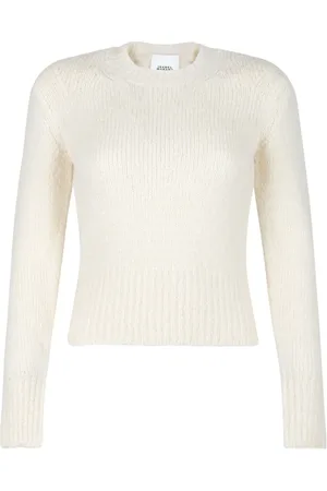 Isabel Marant Stickade tröjor & koftor, Dam, L, Chunky Stickad Tröja, Rund Hals, Ecru