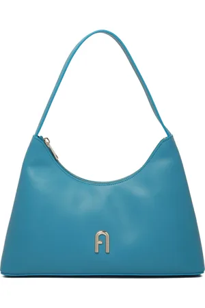 Furla Väska, Dam, ONE Size, Läder, Turkos Axelväska med Guldlogotyp