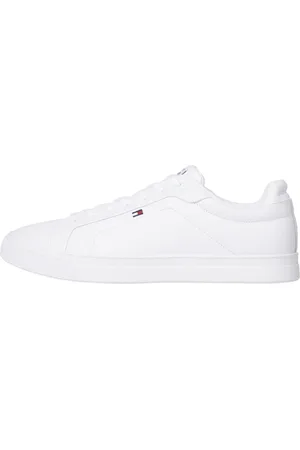 Tommy Hilfiger Skor, Herr, 45 EU, Läder, Vita Court Flag Sneakers