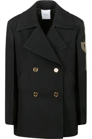 Patou Jacka, Dam, S, Svart Ull Peacoat Dubbelknäppt Jacka