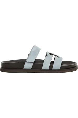 Tory Burch Skor, Dam, 38 1/2 EU, Mocka, Blå Sandaler för Kvinnor