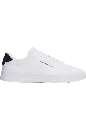 Tommy Hilfiger Skor, Herr, 43 EU, Läder, Sportiga låga sneakers med hammrad finish