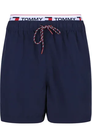 Tommy Hilfiger Badkläder, Herr, 2Xl, Läder, Blå badkläder med tekniskt nylonmaterial