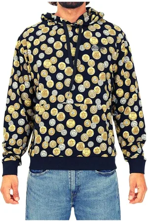 Moschino Sweatshirts & Hoodies, Herr, L, Hoodie med myntkollektionstryck