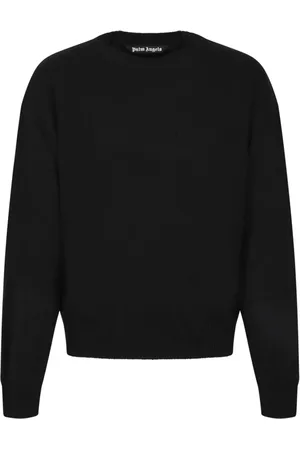 Palm Angels Stickade tröjor & koftor, Herr, XL, Monogram Print Crew Neck Jumper