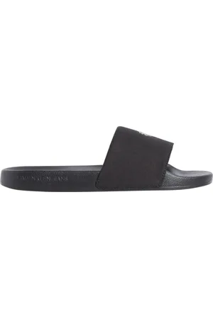 Calvin Klein Skor, Dam, 39 EU, Bomull, Svarta Monogramtofflor för Kvinnor