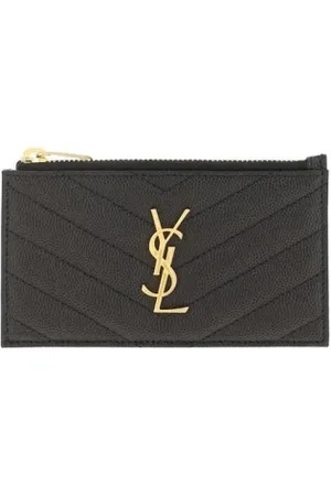 Saint Laurent Accessoarer, Dam, ONE Size, Läder, Lyxig Korthållare med YSL Logo