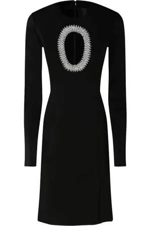 Givenchy Klänning, Dam, S, Svart Pärla Kristall Stickad Lång Klänning