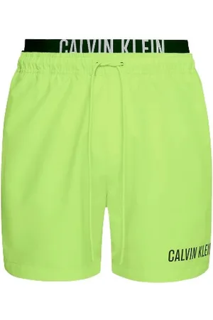 Calvin Klein Badkläder, Herr, XL, Läder, Havsbadkläder Limegrön Dubbel Midja