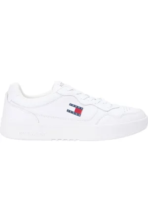 Tommy Hilfiger Skor, Herr, 43 EU, Läder, Vit Cupsole Sneaker