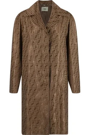 Fendi Kappa, Dam, S, Bomull, Klassisk Revers Kappa med FF Jacquard