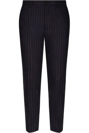 Dolce & Gabbana Byxor, Herr, M, Svart Randig Skräddade Byxor