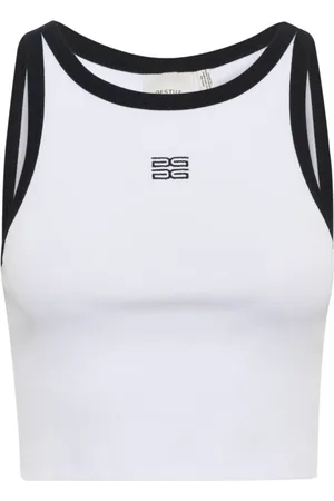 Gestuz Topp, Dam, L, Kontrast Logo Crop Top Bright
