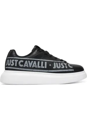 Roberto Cavalli Skor, Herr, 40 EU, Läder, Svarta Lädersneakers