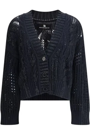 ERMANNO SCERVINO Stickade tröjor & koftor, Dam, S, Glittrande Rhinestone Cardigan med V-ringning