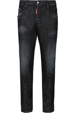 Dsquared2 Jeans, Herr, M, Bomull, Svarta Skater Jeans Vintage Tapered Ben