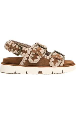 Mou Skor, Dam, 39 EU, Mocka, Cuoio Dubbel Spänne Sandaler