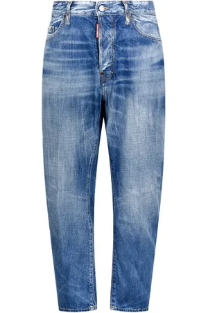 Dsquared2 Jeans, Herr, 2Xl, Denim, Blå Cropped Denim Jeans