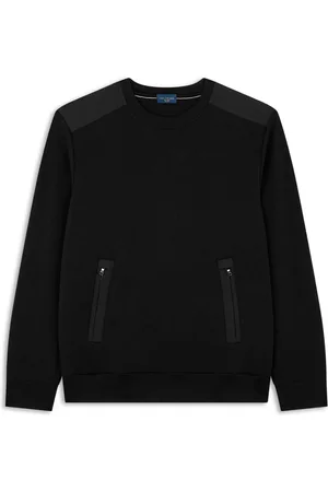 Paul & Shark Sweatshirts & Hoodies, Herr, XL, Bomull, Vattentät Fleece Sweatshirt med Stretchdetaljer