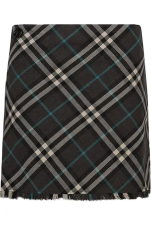 Burberry Kjol, Dam, S, Läder, Rutigt Minikjol