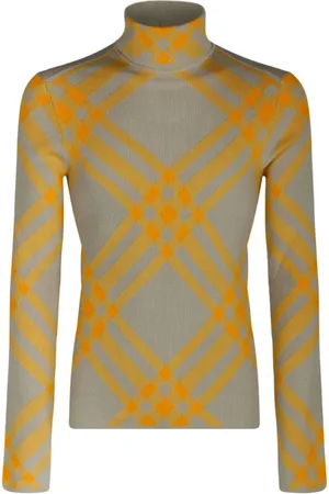 Burberry Stickade tröjor & koftor, Herr, L, Rutig ullblandad tröja
