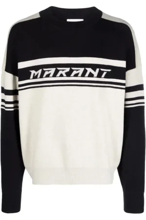Isabel Marant Stickade tröjor & koftor, Herr, XL, Svart Pullovertröja med Logotyp