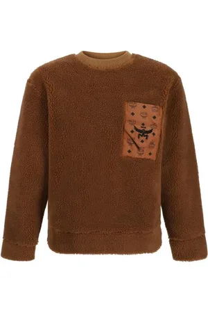 MCM Sweatshirts & Hoodies, Herr, S, Polyester, Shearling Sweatshirt med Monokromt Mönster