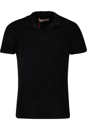 Orlebar Brown Topp, Herr, L, Bomull, Svart Ekologisk Bomull Polo Skjorta