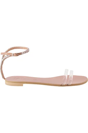 Giuseppe Zanotti Skor, Dam, 36 EU, Läder, Kristallprydda ankelremssandaler