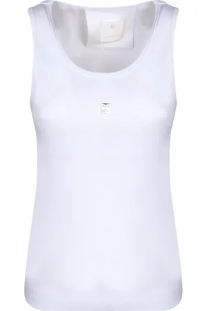 Givenchy Topp, Dam, M, Bomull, Vit Tanktop med 4G-logotyp