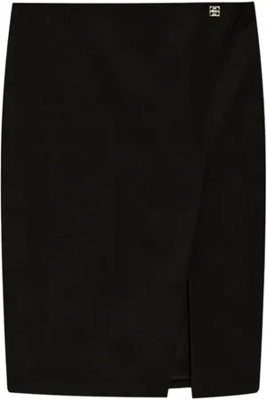 Givenchy Kjol, Dam, M, Svart kjol med metallogoöppning