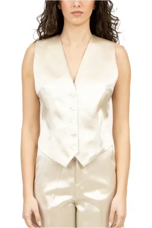 Serafini Jacka, Dam, M, Ivory Duchesse Front Button Gilet