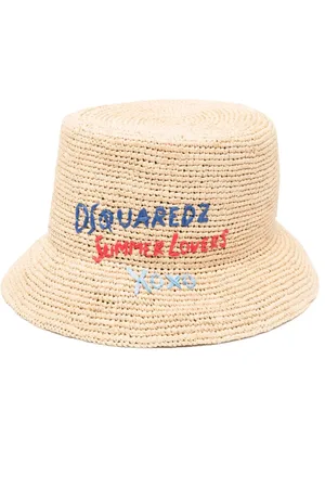 Dsquared2 Accessoarer, Dam, M, Broderad Logotyp Platt Brätte Hatt