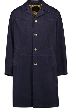 VERSACE Kappa, Herr, M, Denim, Stilig Rå Denim Långrock
